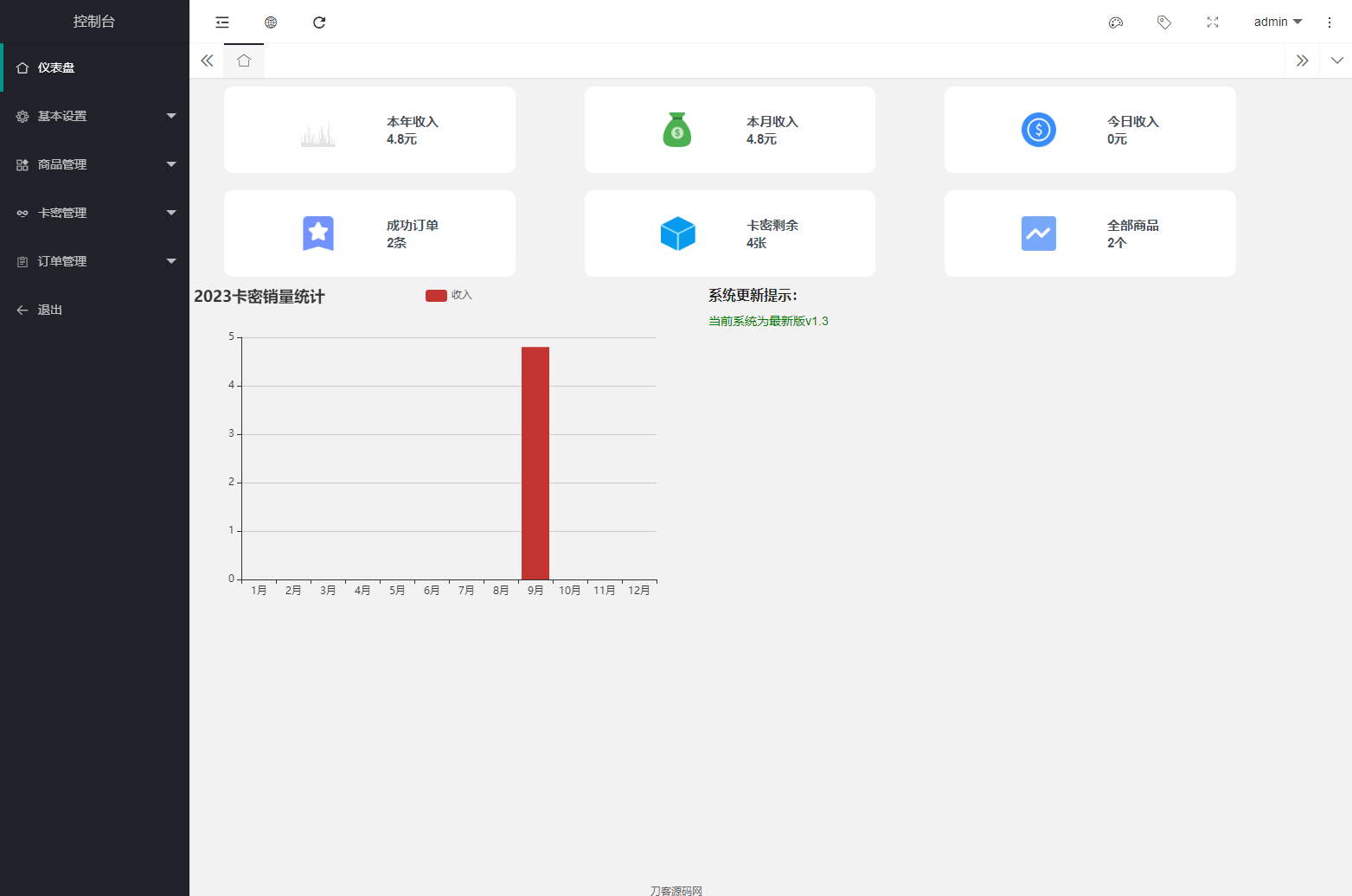 全新拟态简洁个人自助发卡源码系统测试图3