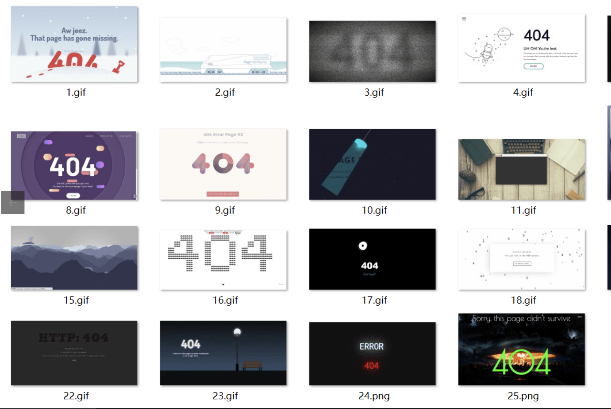 25个创意404错误页面源码