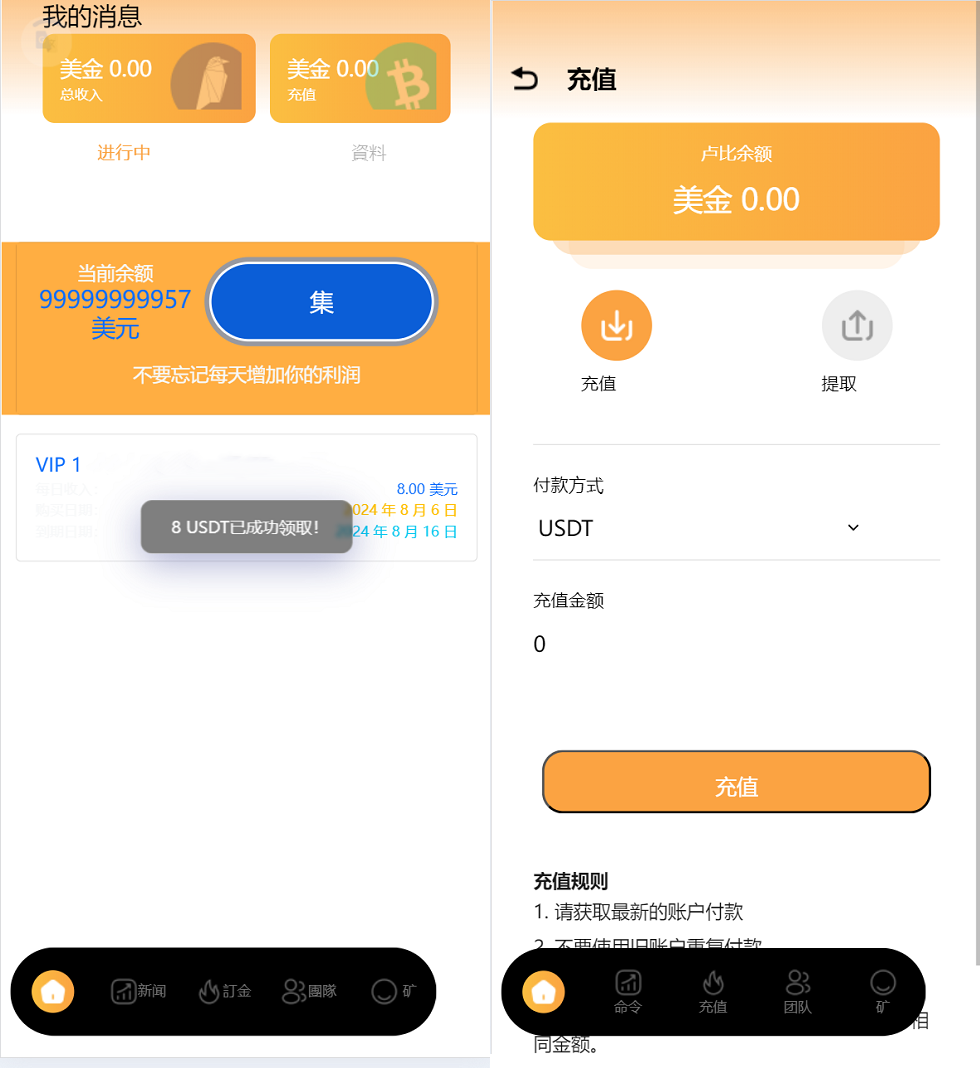 海外虚拟币投资理财源码-USDT挖矿投资理财系统源码图2