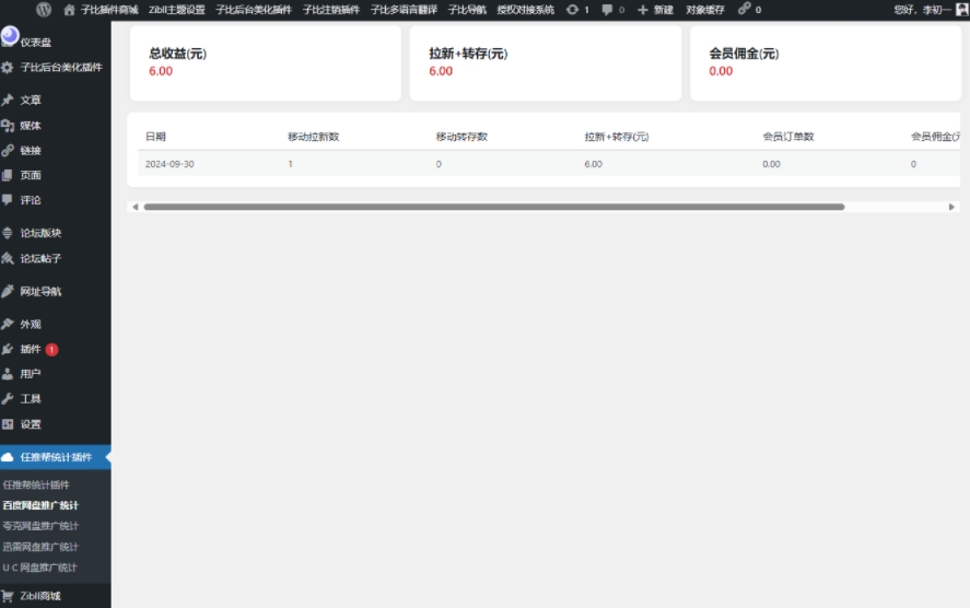 WordPress任推邦数据统计插件图2