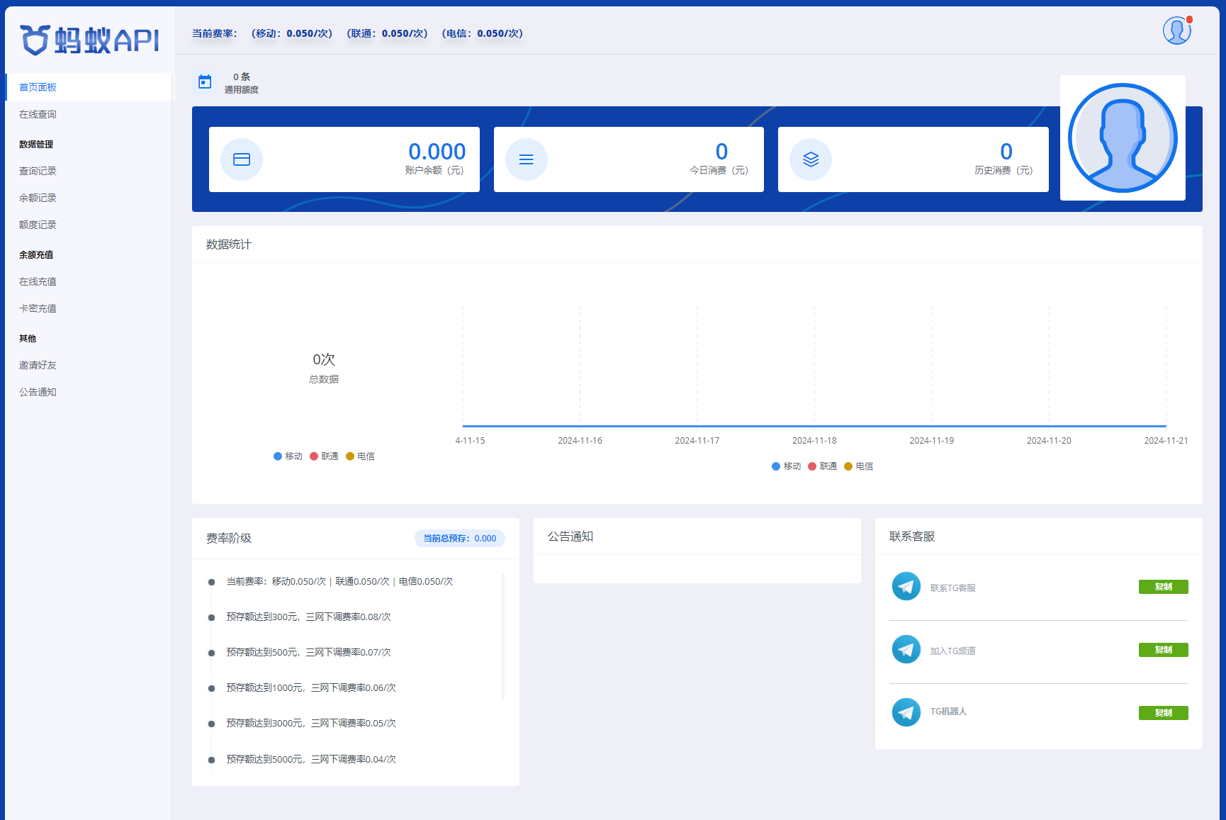 全新话费余额查询系统-三网话费余额查询API系统源码图1